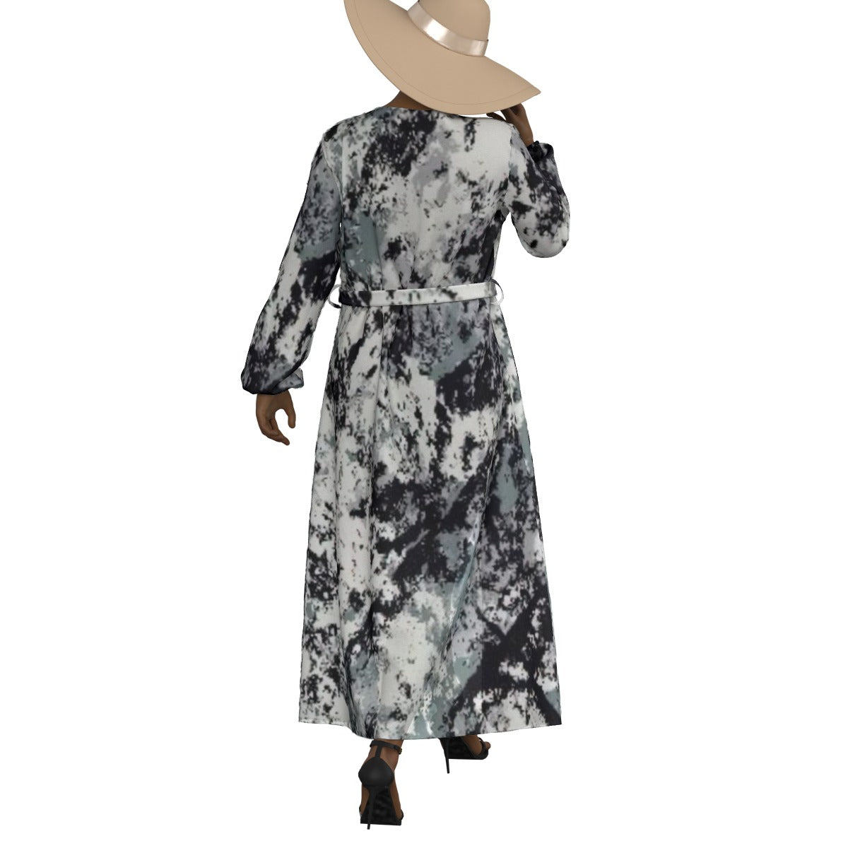 All-Over Print Women's Lace-up Chiffon Robe