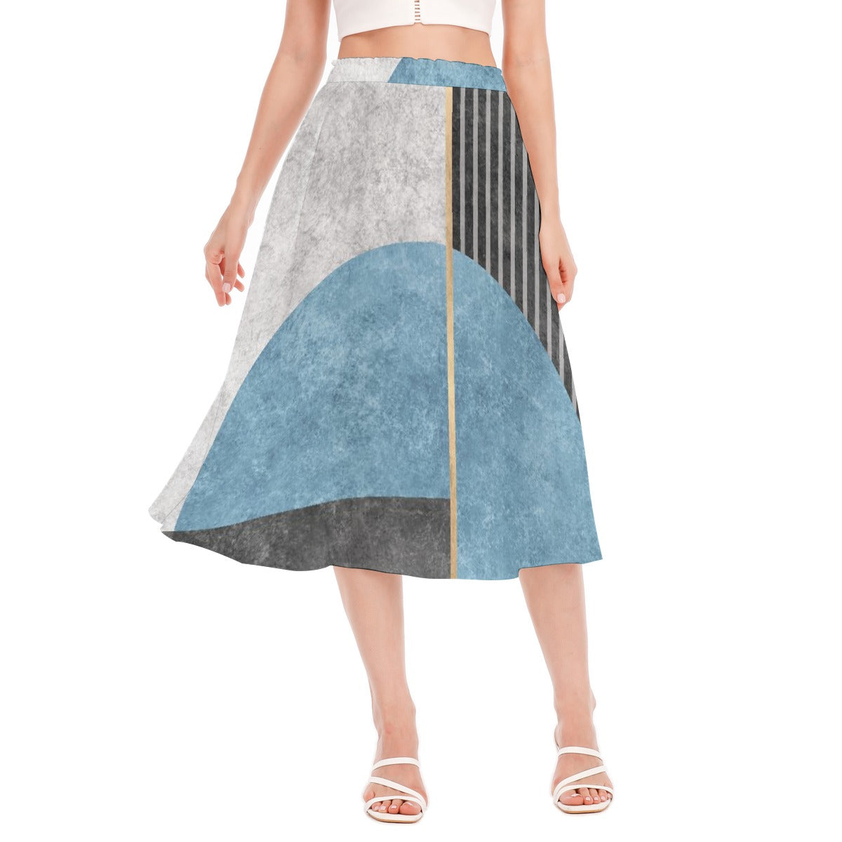 All-Over Print Women's Long Section Chiffon Skirt