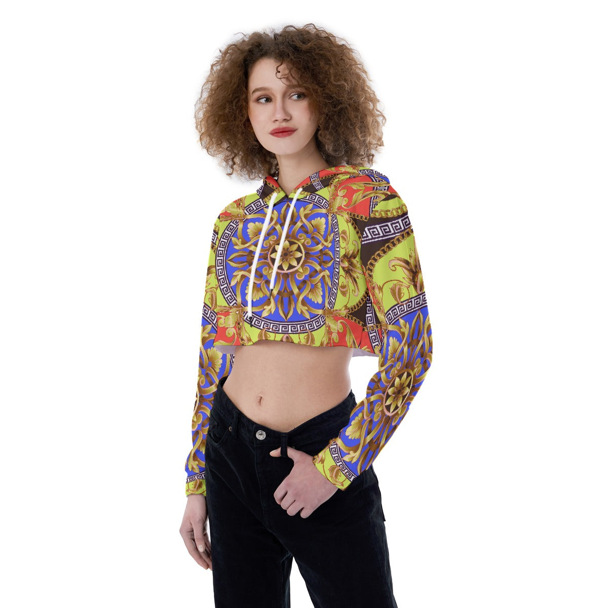 All-Over Print Women's Crop Top Hoodie