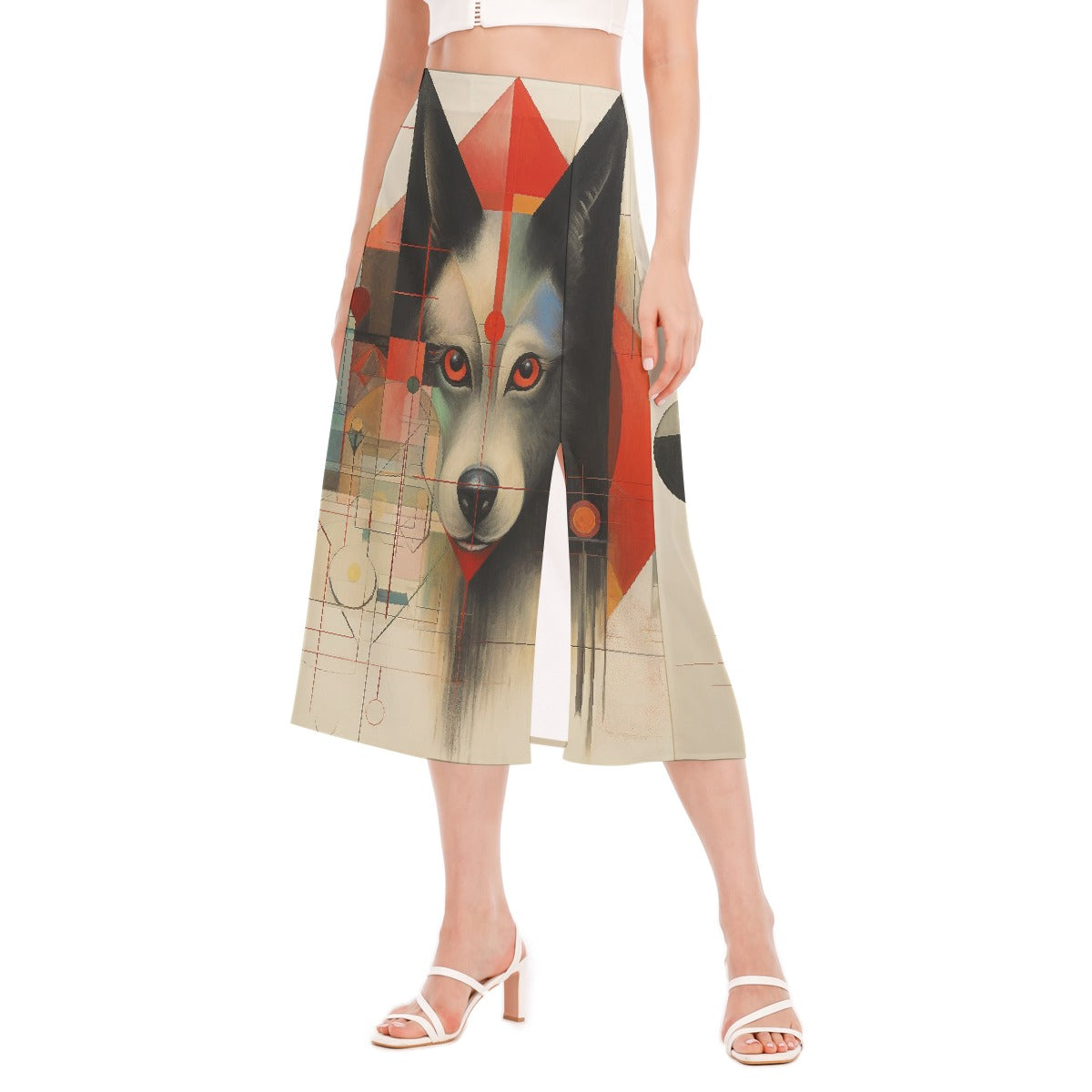 All-Over Print Women's High Slit Long Skirt