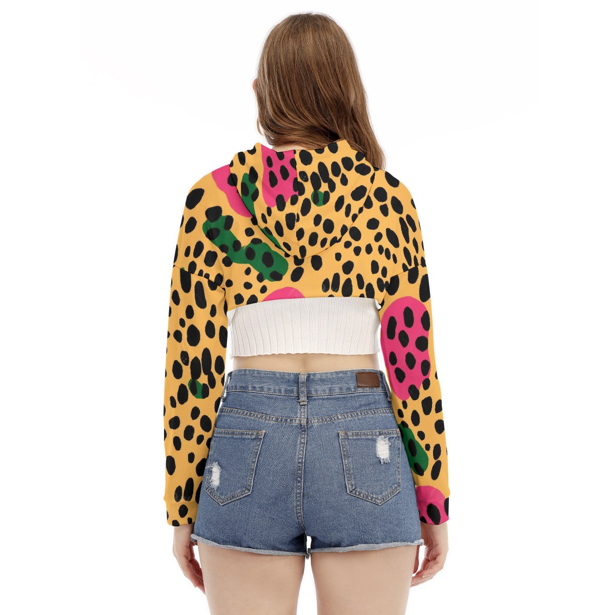 All-Over Print Women's Smock Short Hoodie With Long Sleeve