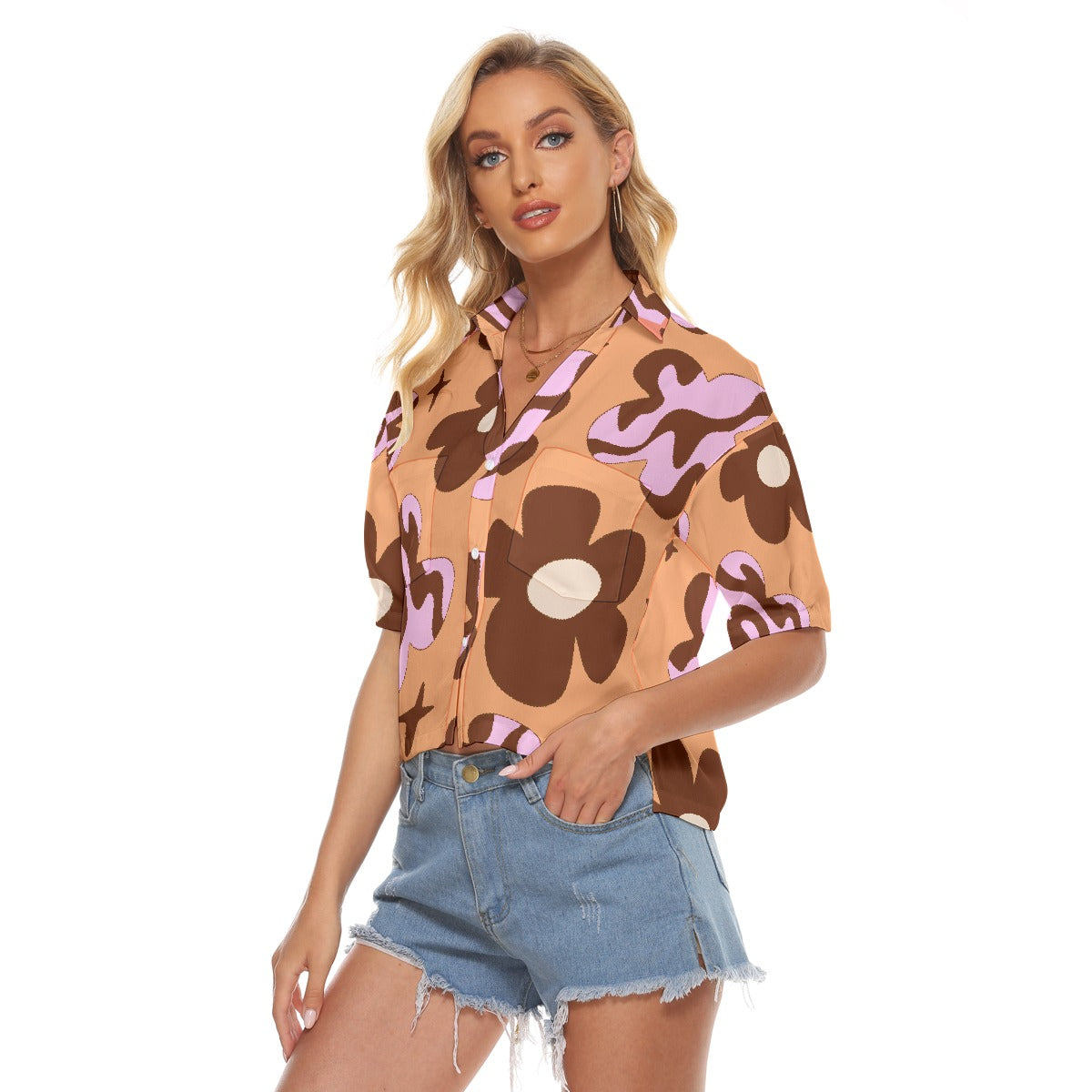 All-Over Print Women's V-neck Shirts