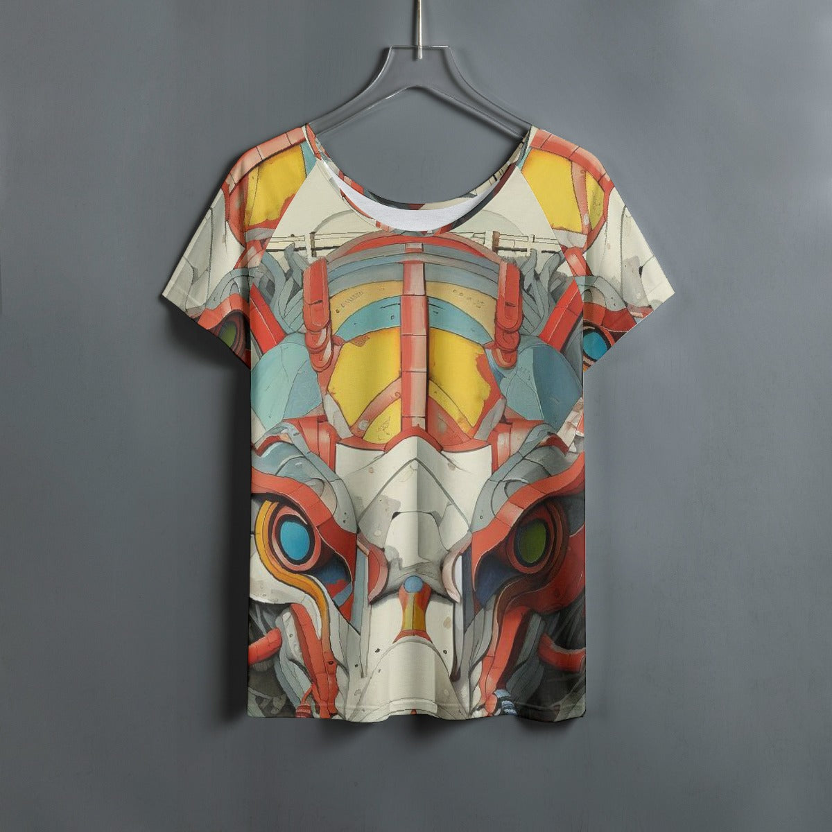 All-Over Print Women's Round Neck T-shirt With Raglan Sleeve