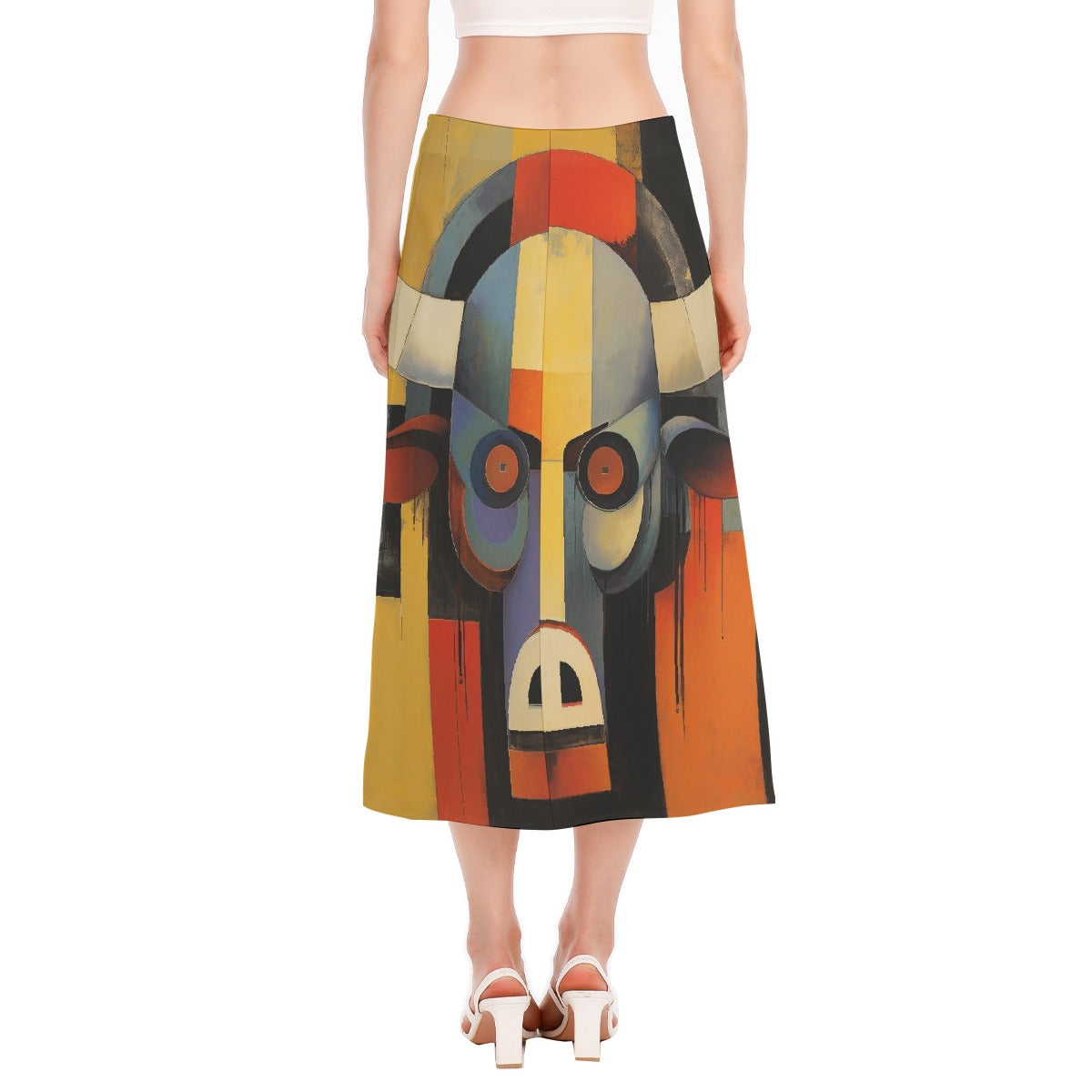 All-Over Print Women's High Slit Long Skirt