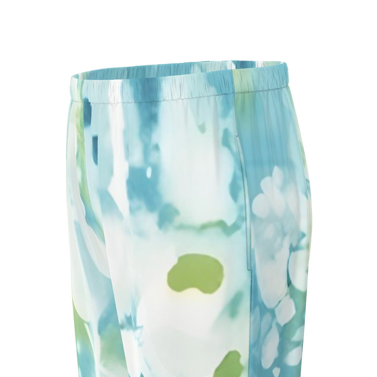 All-Over Print Women's Long Sleeve Pajama Set With Black Contrast Piping