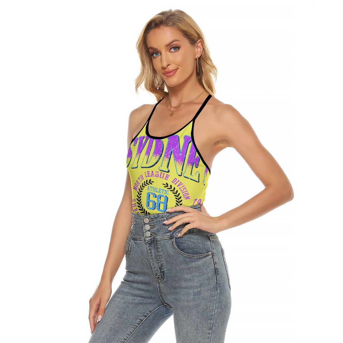 All-Over Print Women's Criss-Cross Open Back Tank Top