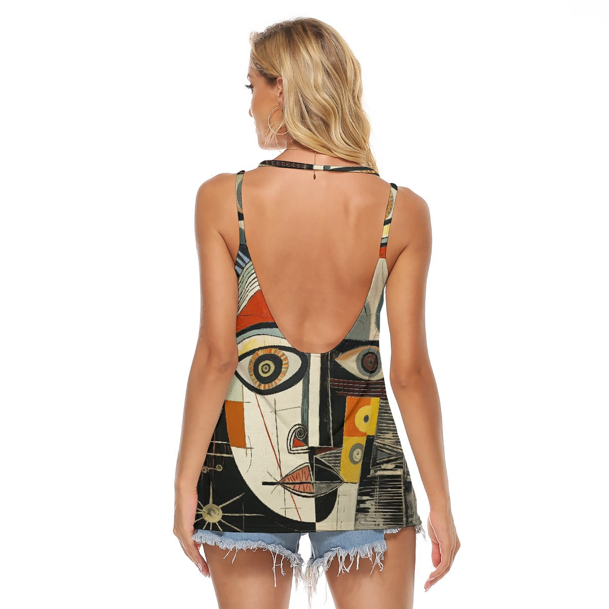 All-Over Print Women's Halter Top With Backless