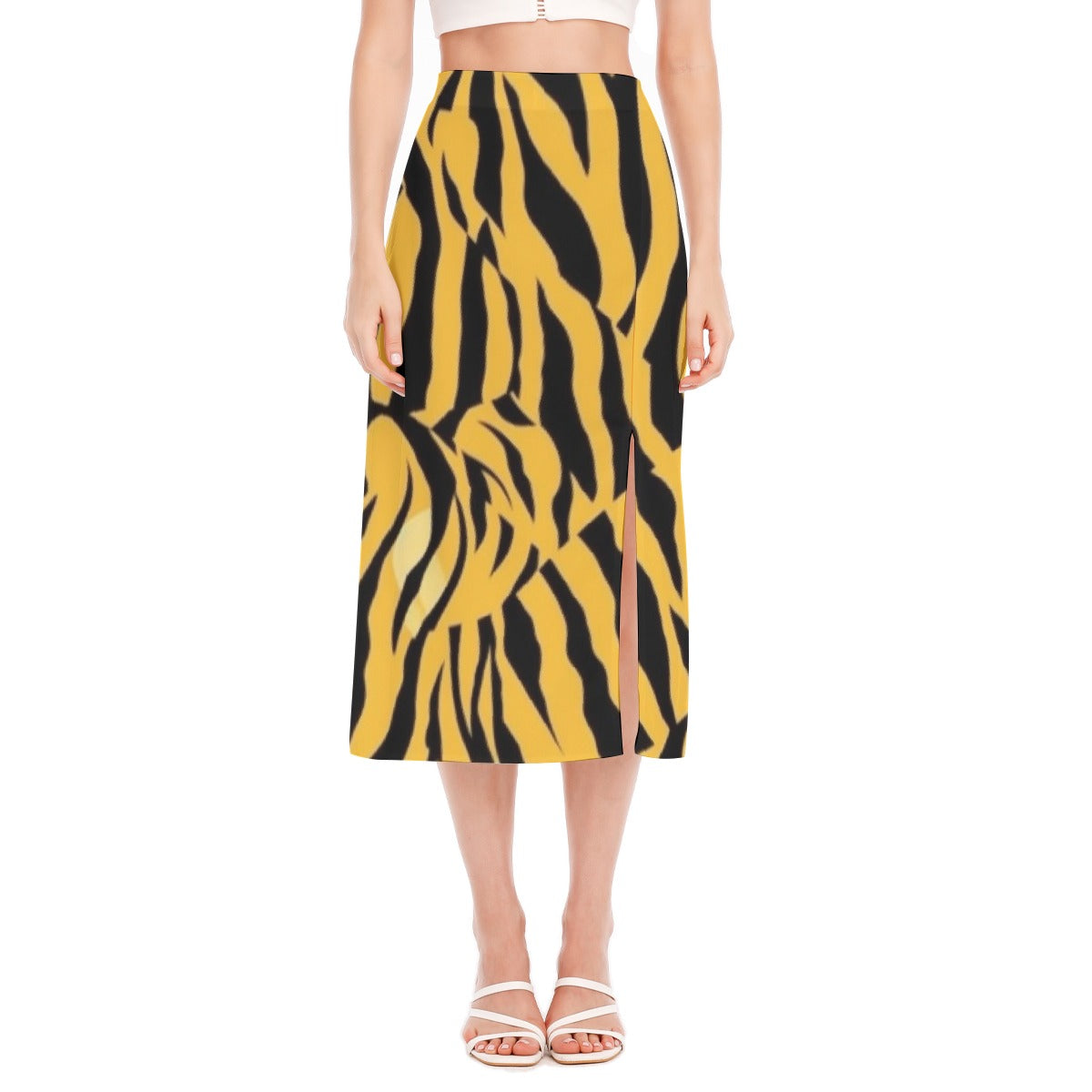 All-Over Print Women's High Slit Long Skirt
