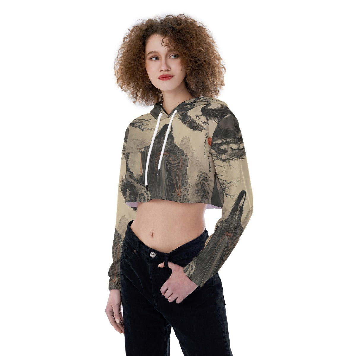 All-Over Print Women's Crop Top Hoodie