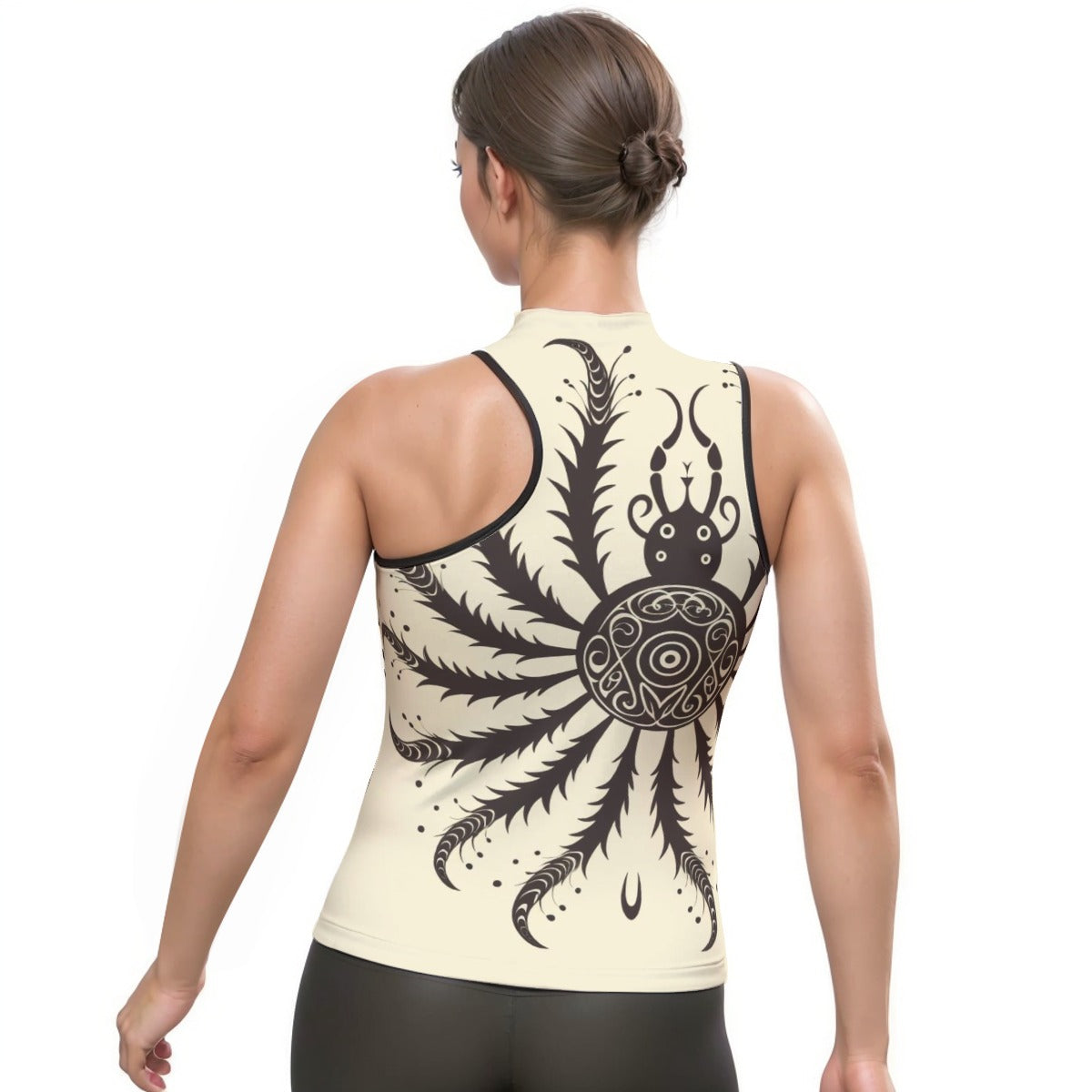 All-Over Print Women's Halter Sleeveless Asymmetrical Tank Top