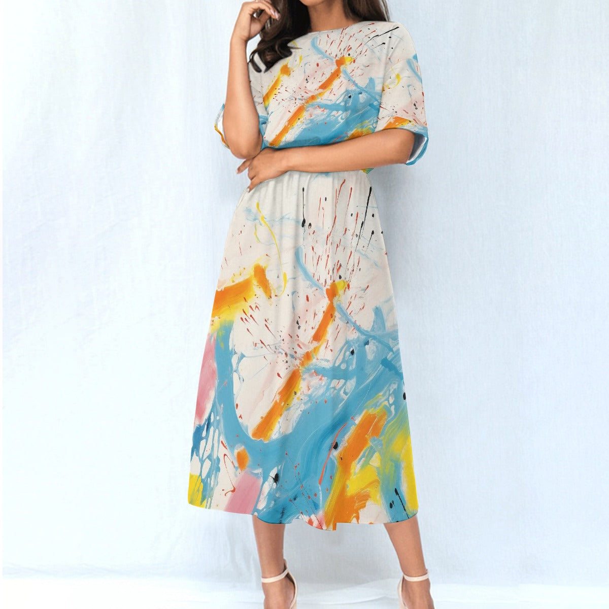 All-Over Print Women's Elastic Waist Dress