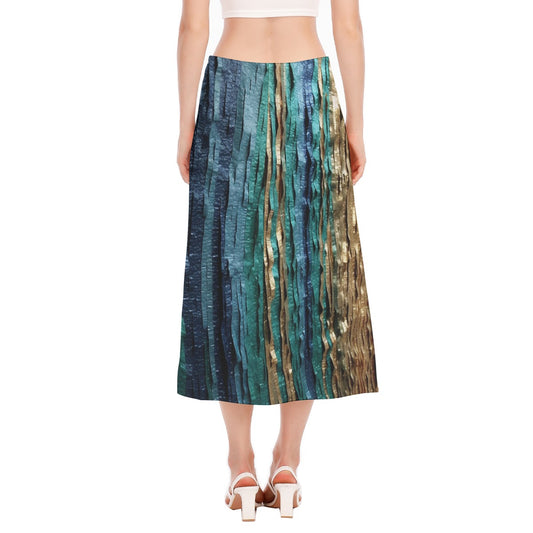All-Over Print Women's High Slit Long Skirt