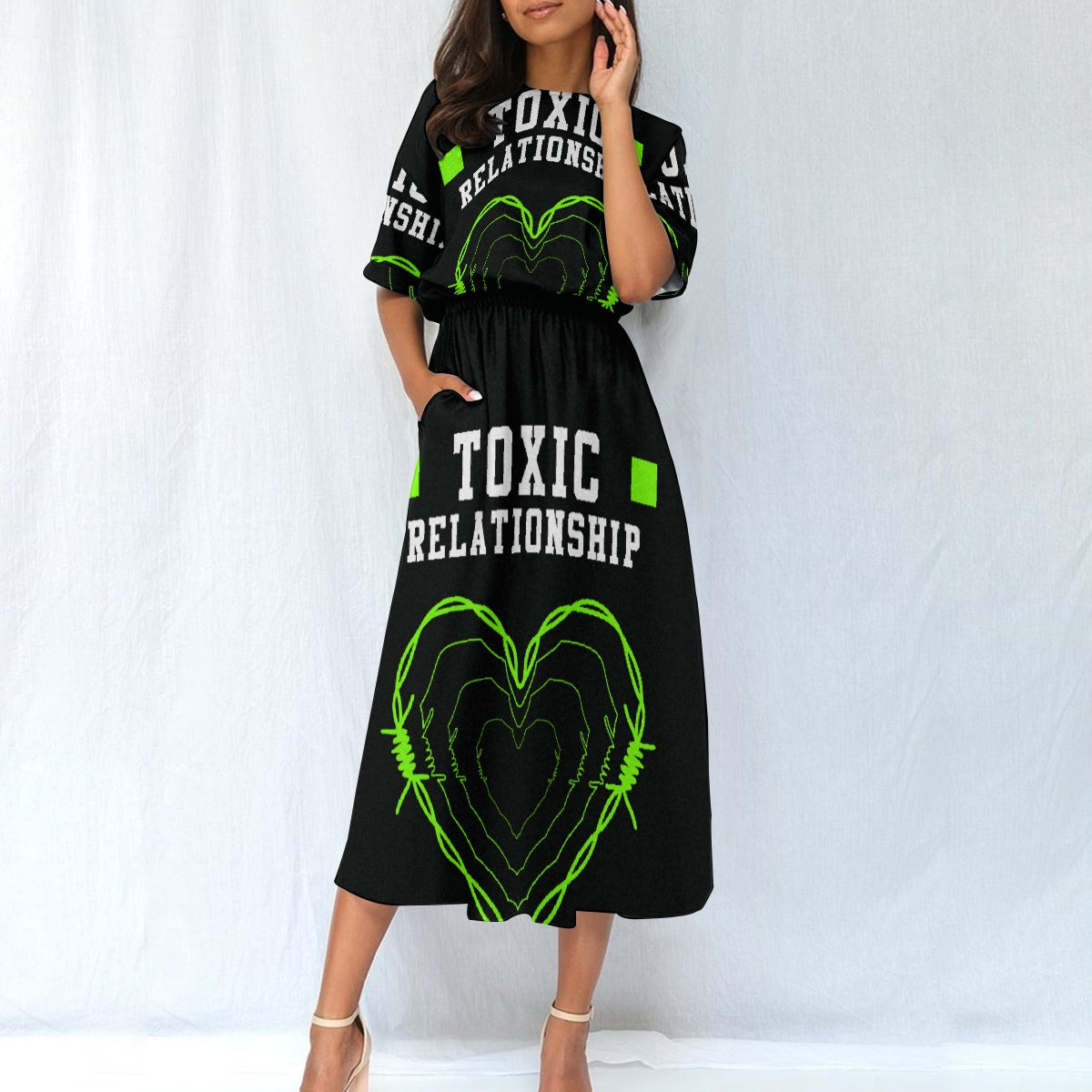 All-Over Print Women's Elastic Waist Dress