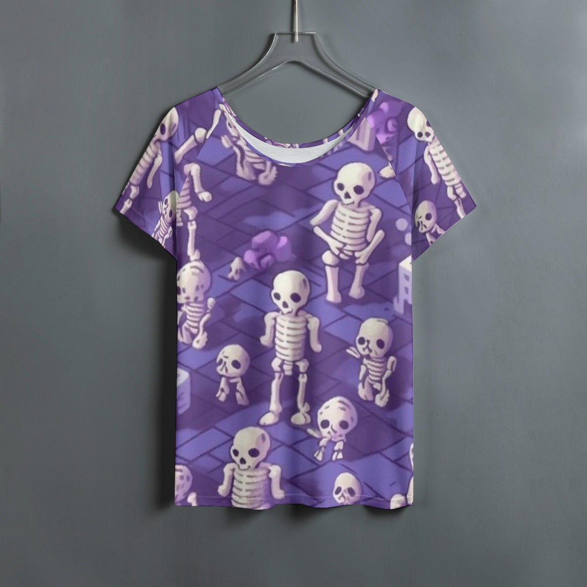 All-Over Print Women's Round Neck T-shirt With Raglan Sleeve