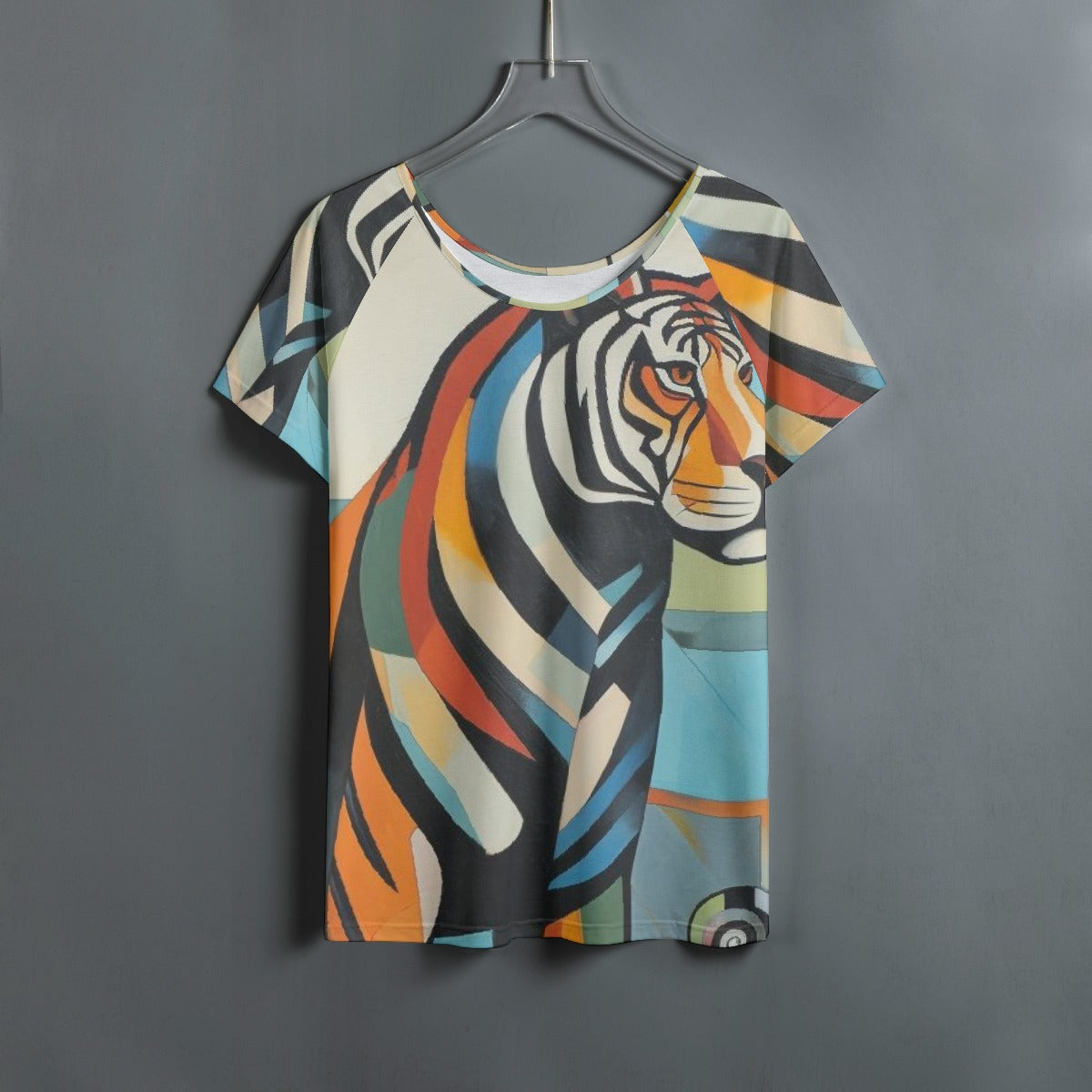 All-Over Print Women's Round Neck T-shirt With Raglan Sleeve