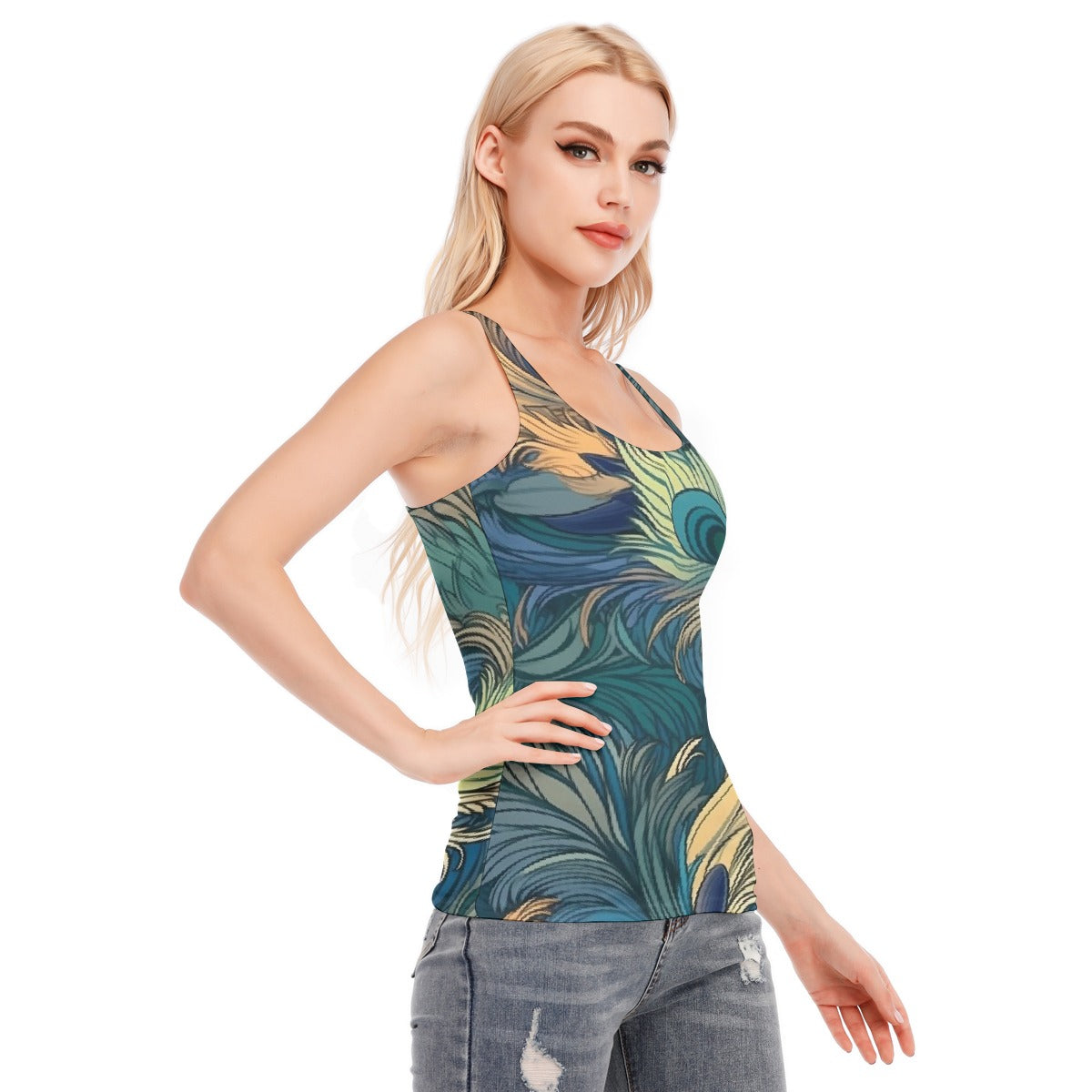 All-Over Print Women's Racer Vest | 190GSM Cotton