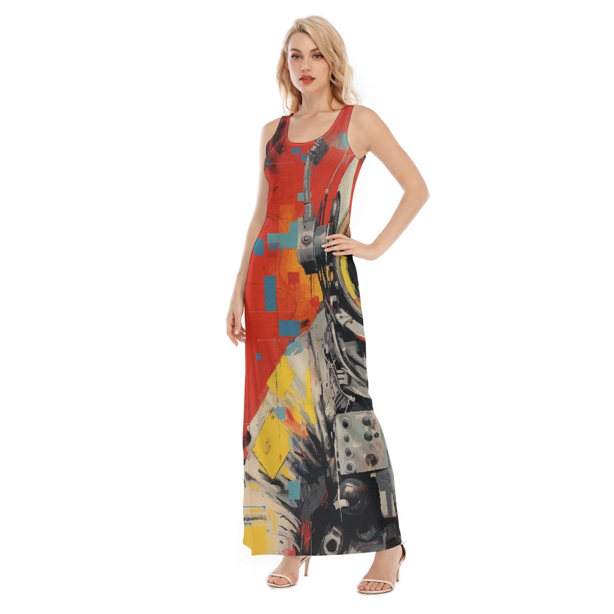 All-Over Print Women's Vest Dress | Length To Ankle