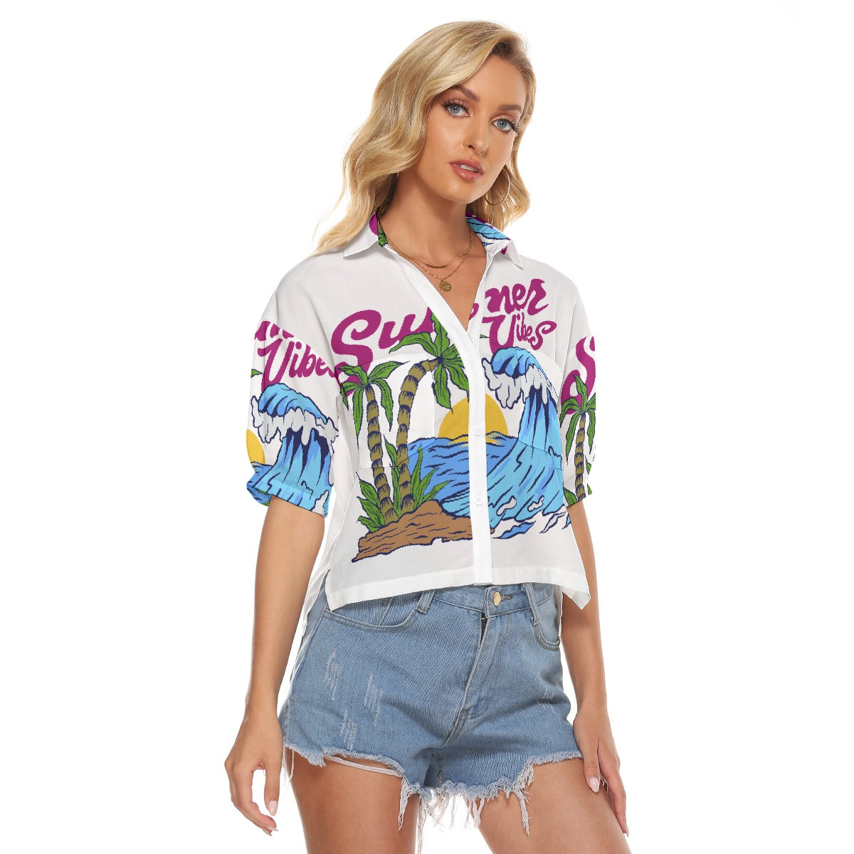 All-Over Print Women's V-neck Shirts