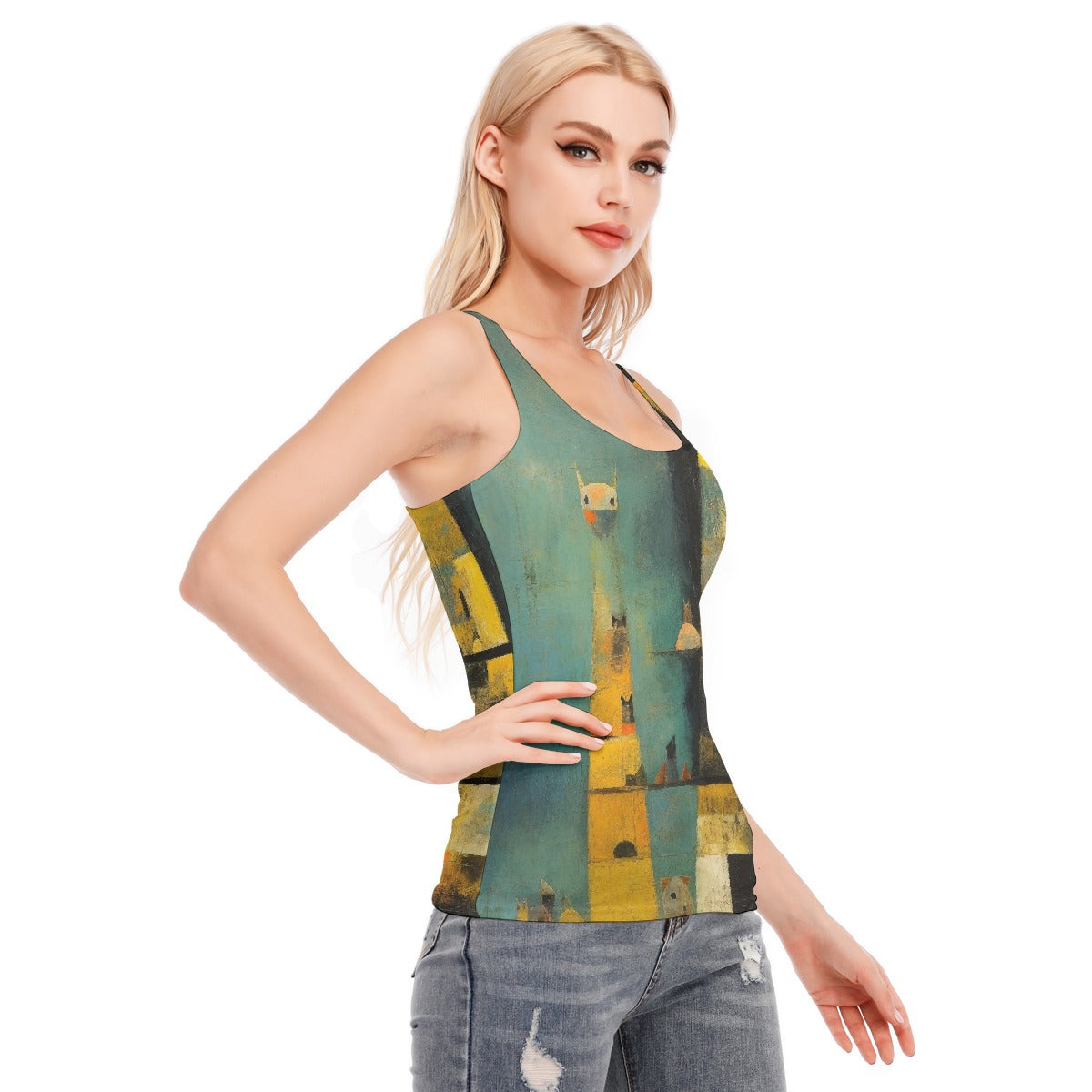 All-Over Print Women's Racer Vest | 190GSM Cotton