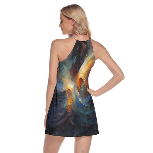 All-Over Print Women's Round Neck Above Knee Dress