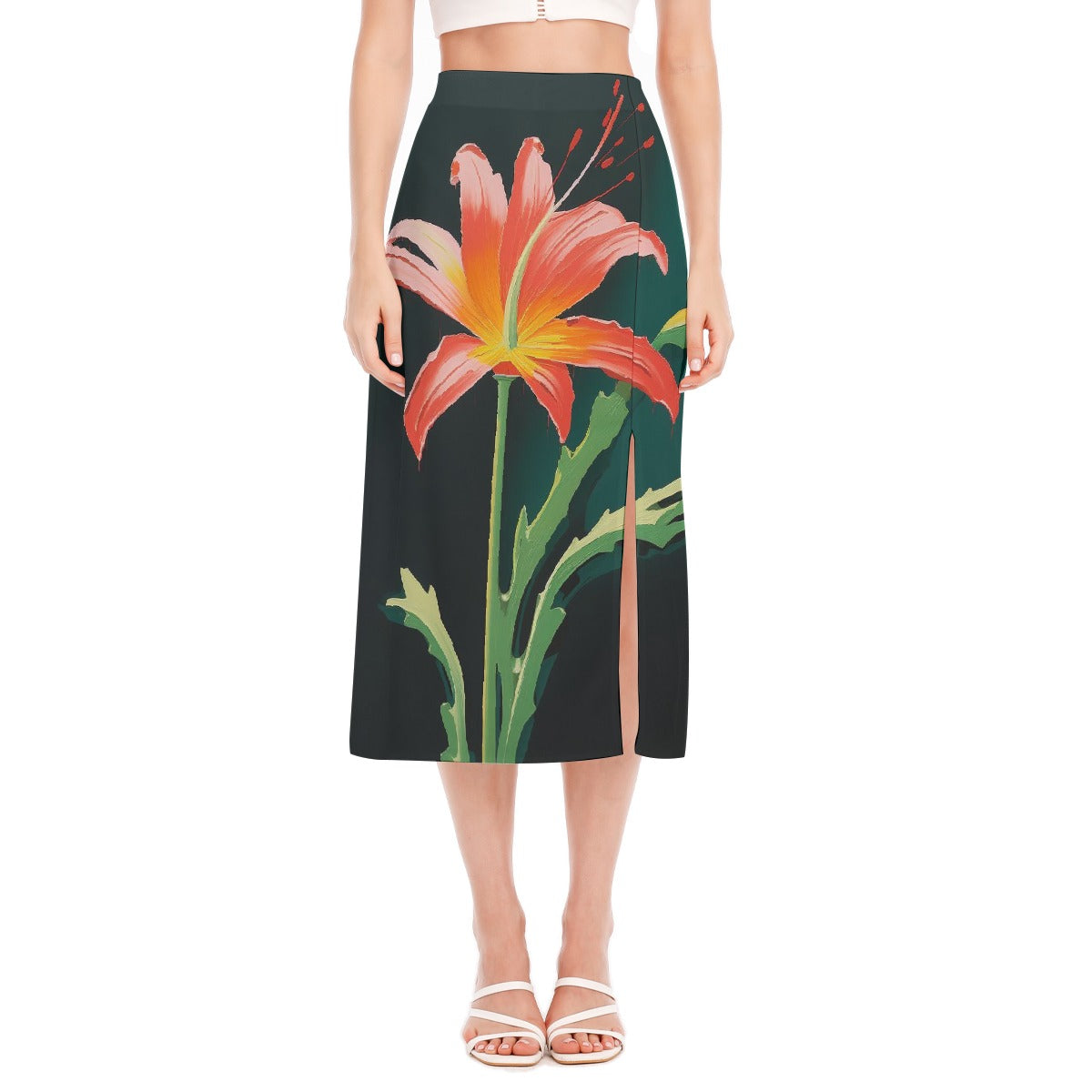 All-Over Print Women's High Slit Long Skirt