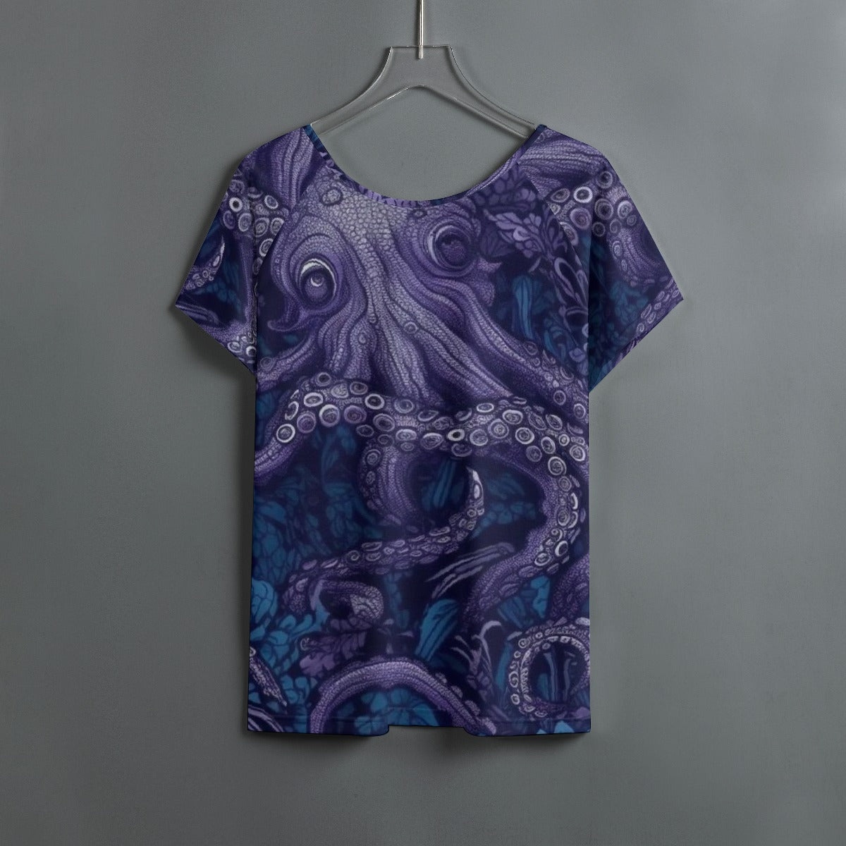 All-Over Print Women's Round Neck T-shirt With Raglan Sleeve