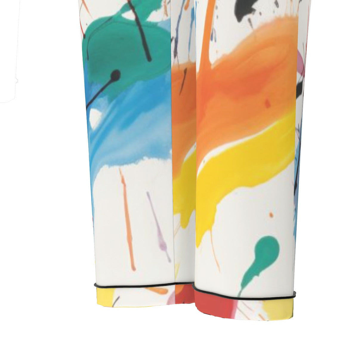 All-Over Print Women's Long Sleeve Pajama Set With Black Contrast Piping