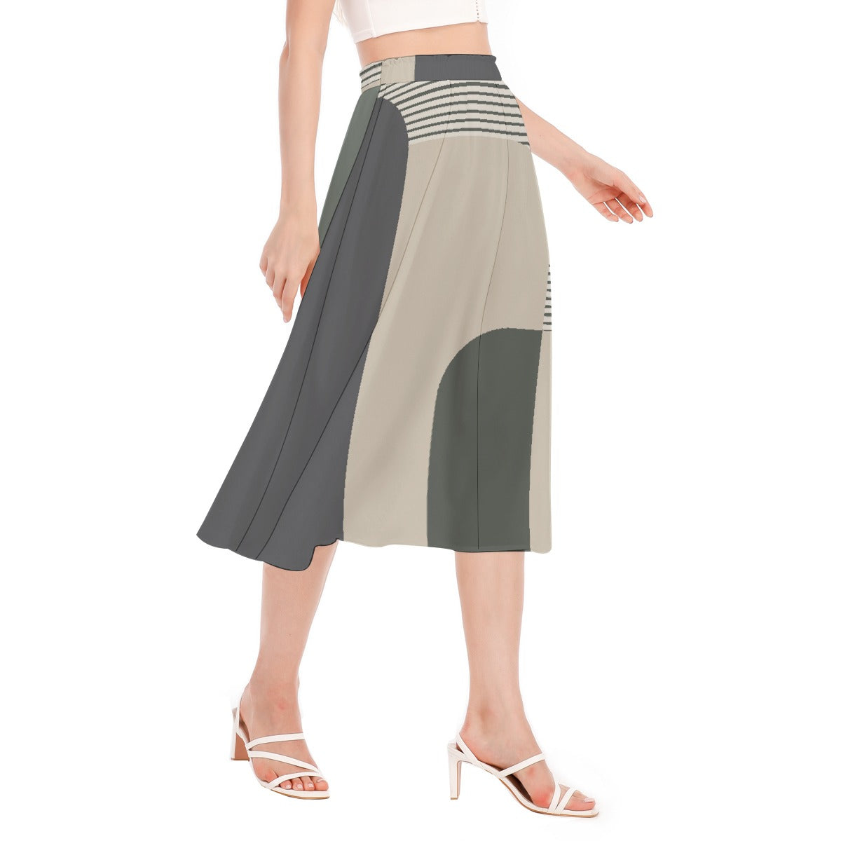 All-Over Print Women's Long Section Chiffon Skirt