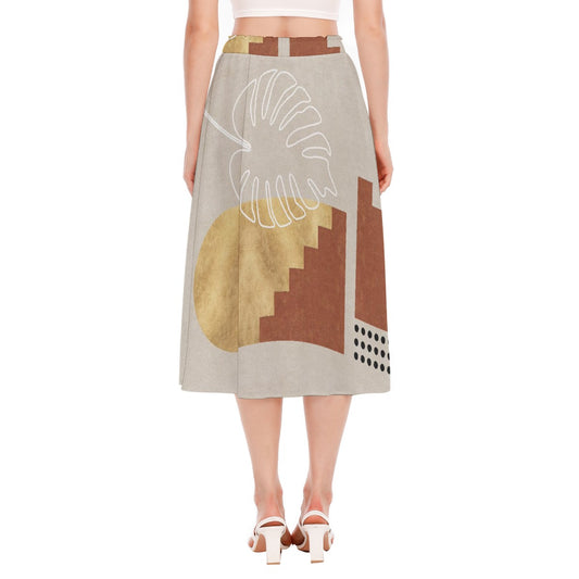 All-Over Print Women's Long Section Chiffon Skirt