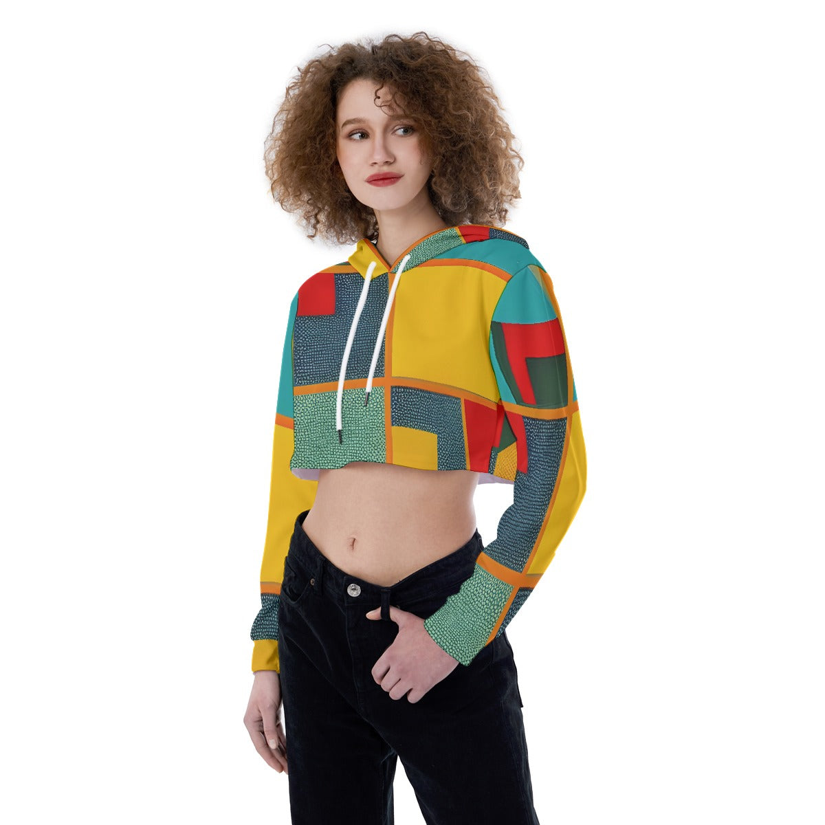 All-Over Print Women's Crop Top Hoodie