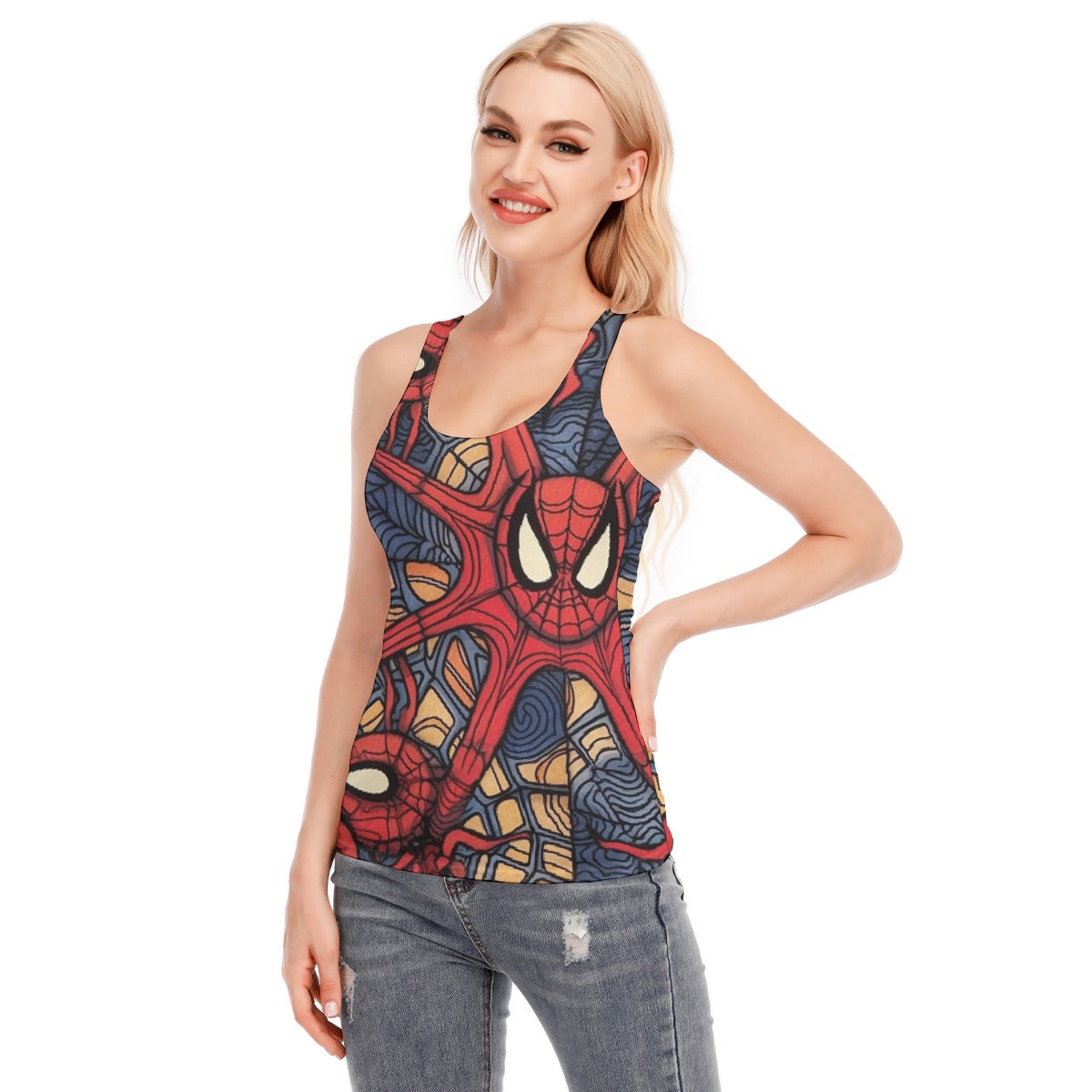 All-Over Print Women's Racer Vest | 190GSM Cotton