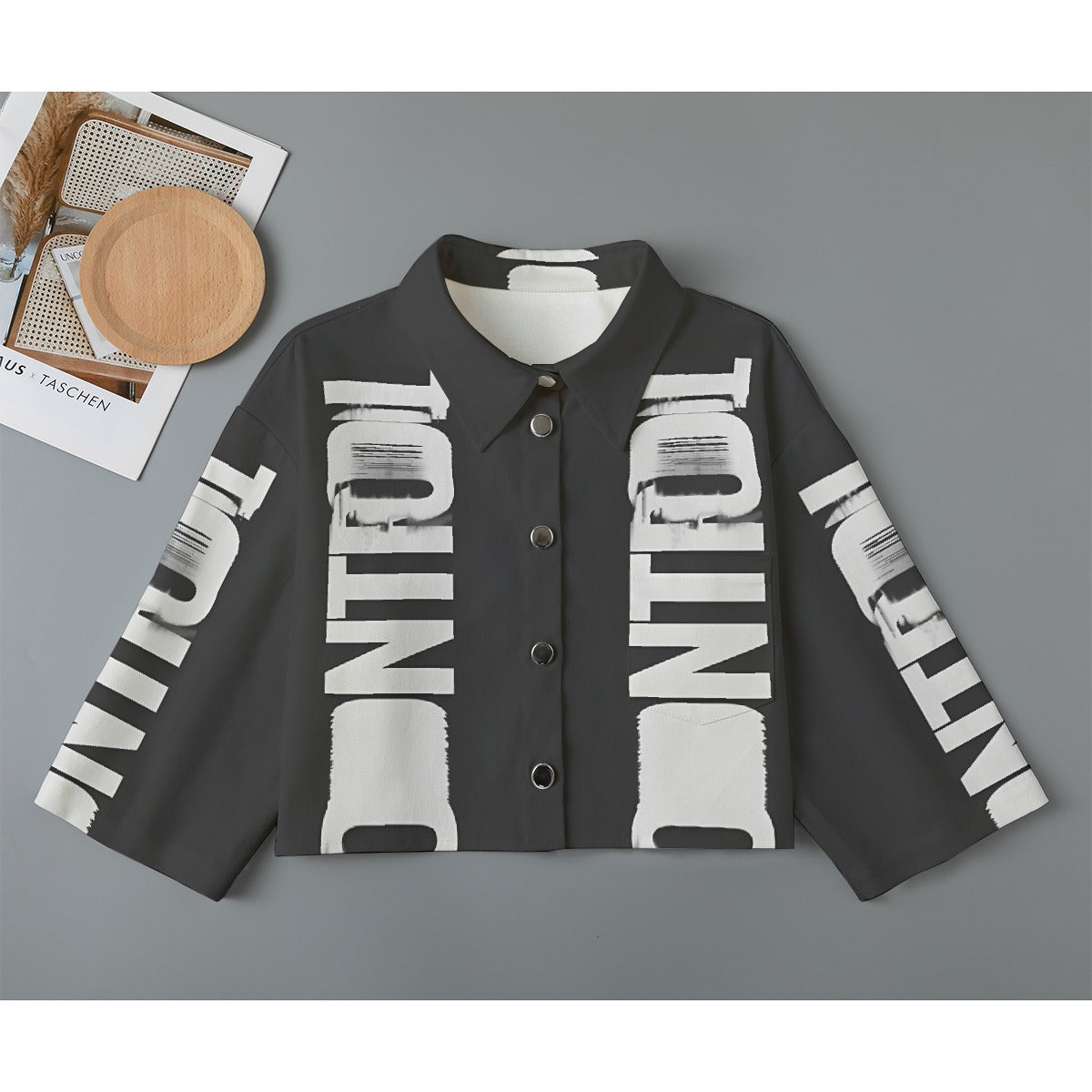 All-Over Print Women's Cropped Jacket | 245GSM Cotton