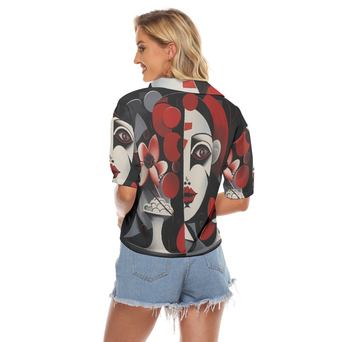 All-Over Print Women's V-neck Shirts