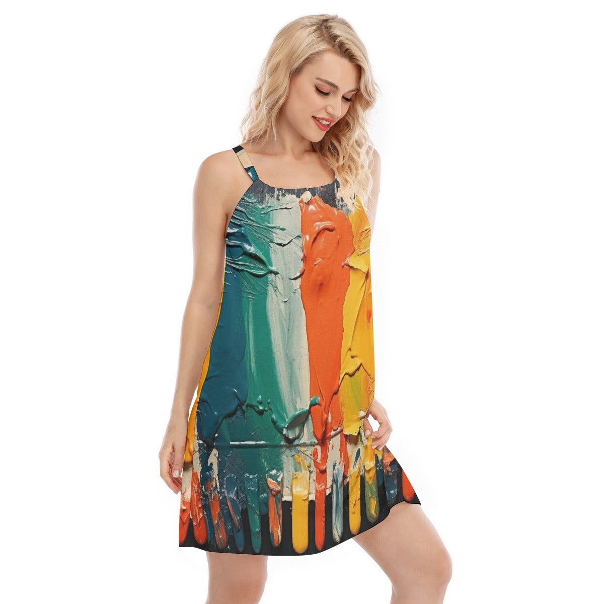 All-Over Print Women's O-neck Cami Dress