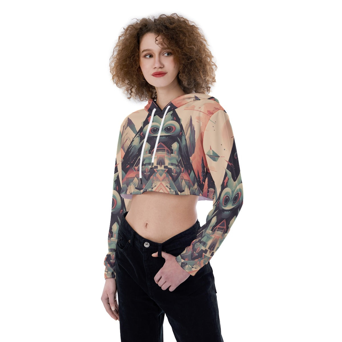 All-Over Print Women's Crop Top Hoodie
