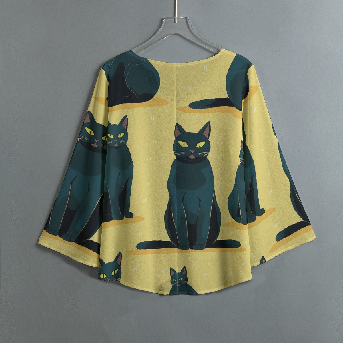 All-Over Print Women's V-neck T-shirt With Irregular Hem