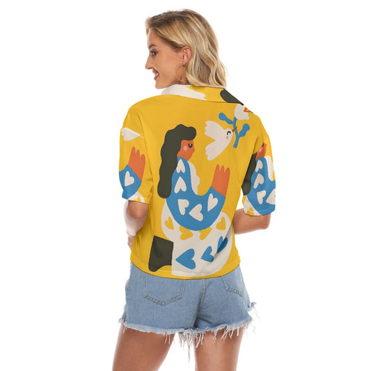 All-Over Print Women's V-neck Shirts