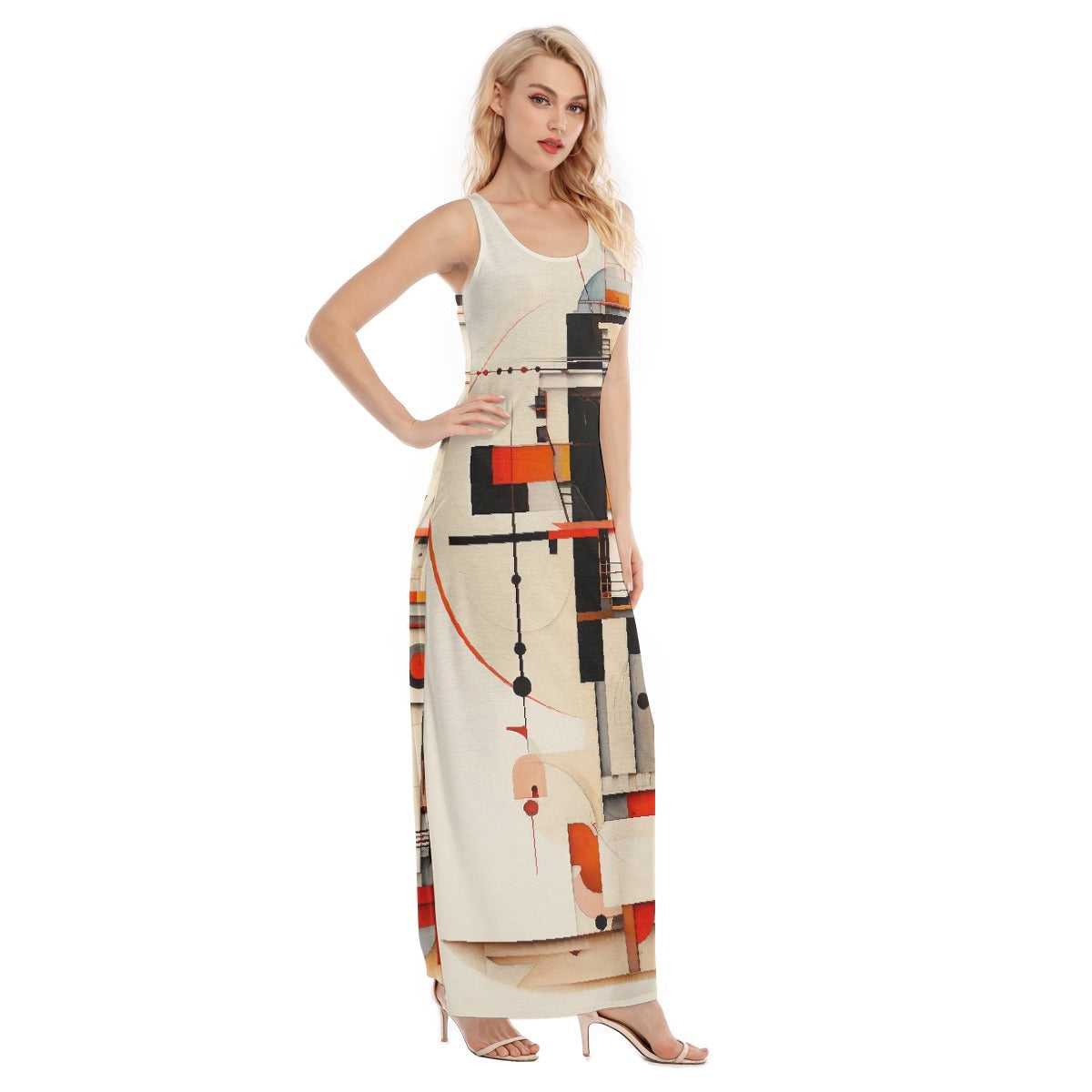 All-Over Print Women's Vest Dress | Length To Ankle