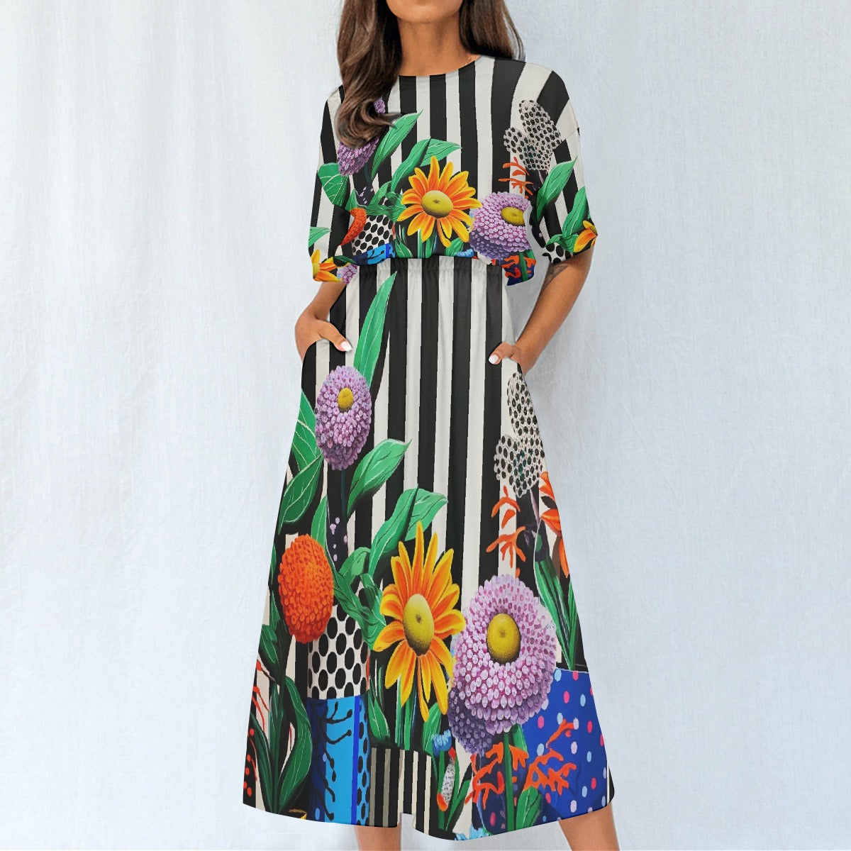 All-Over Print Women's Elastic Waist Dress