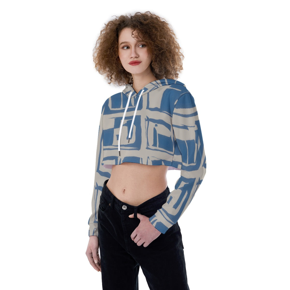 All-Over Print Women's Crop Top Hoodie