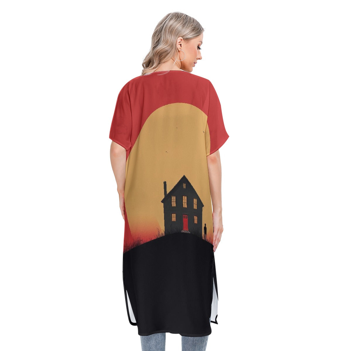 All-Over Print Women's Short Sleeve Cardigan