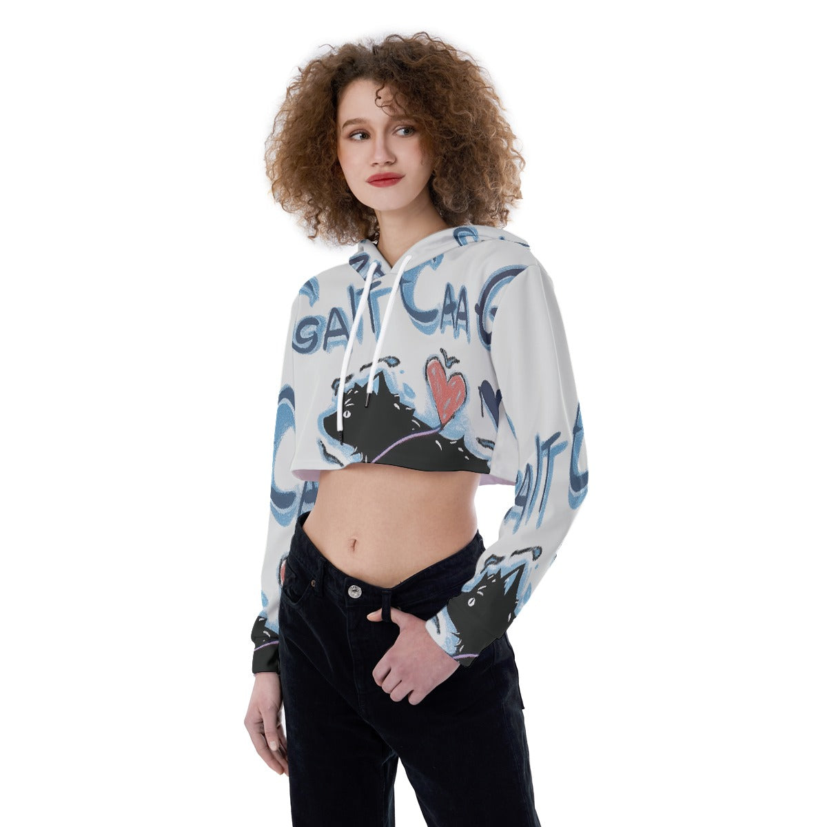 All-Over Print Women's Crop Top Hoodie