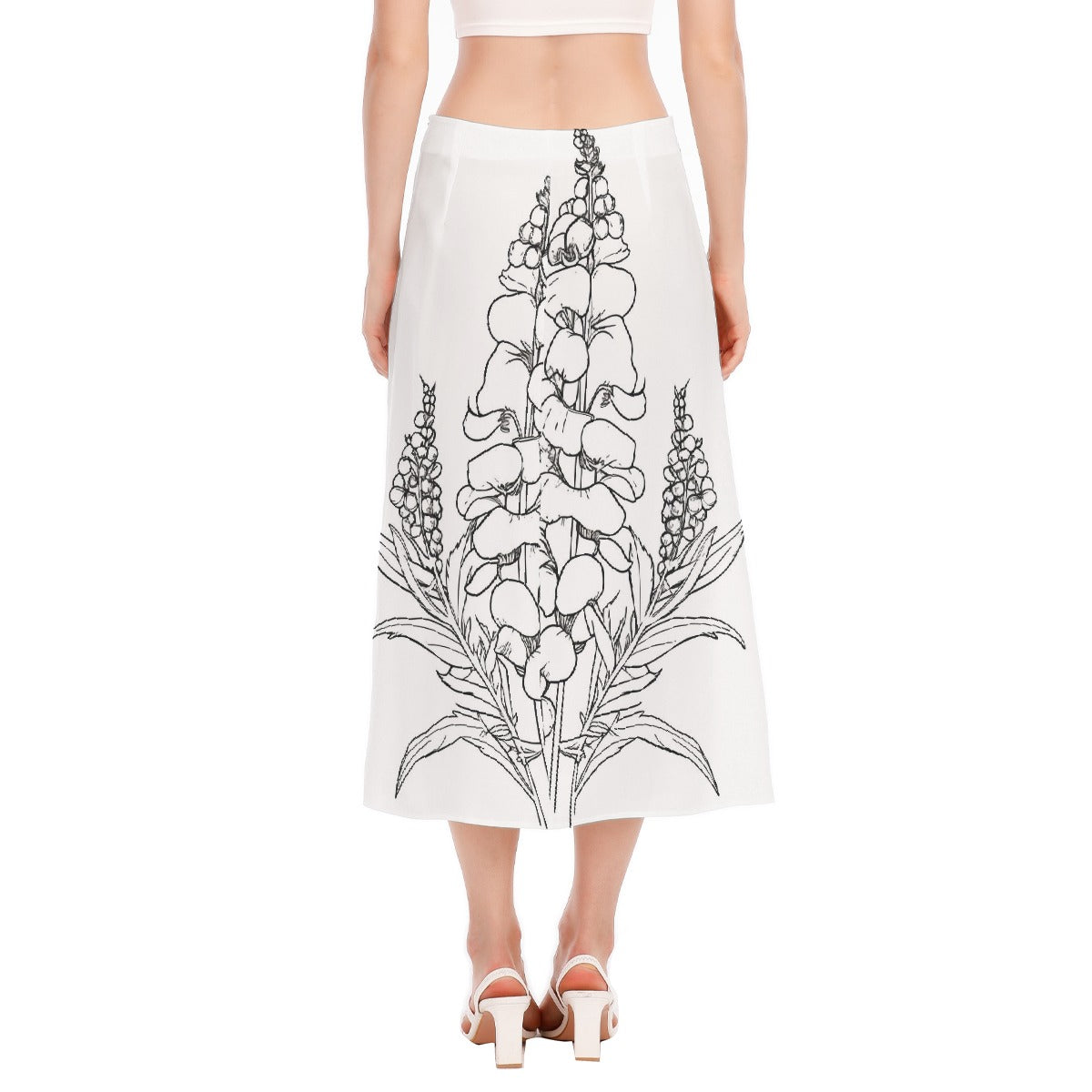 All-Over Print Women's High Slit Long Skirt