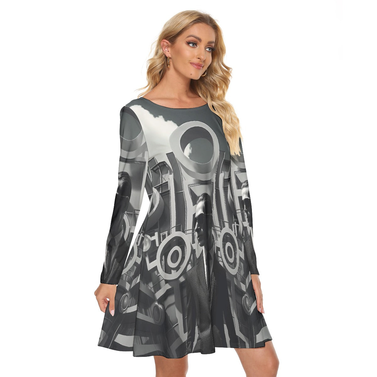 All-Over Print Women's Crew Neck Dress