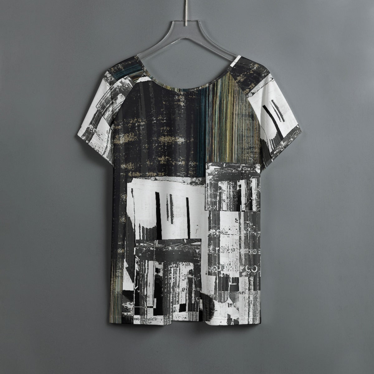 All-Over Print Women's Round Neck T-shirt With Raglan Sleeve