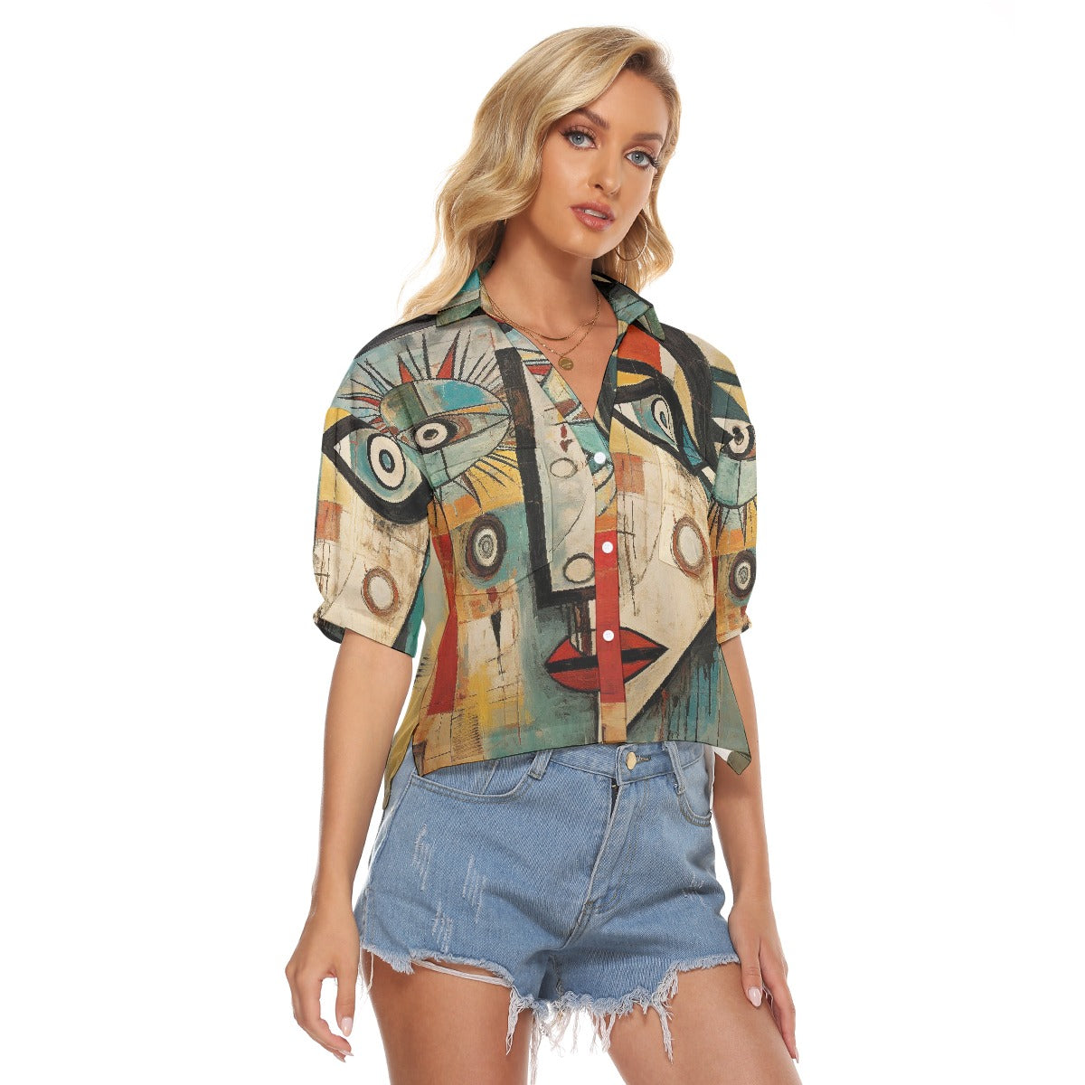 All-Over Print Women's V-neck Shirts