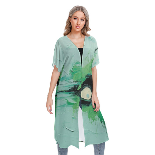 All-Over Print Women's Short Sleeve Cardigan