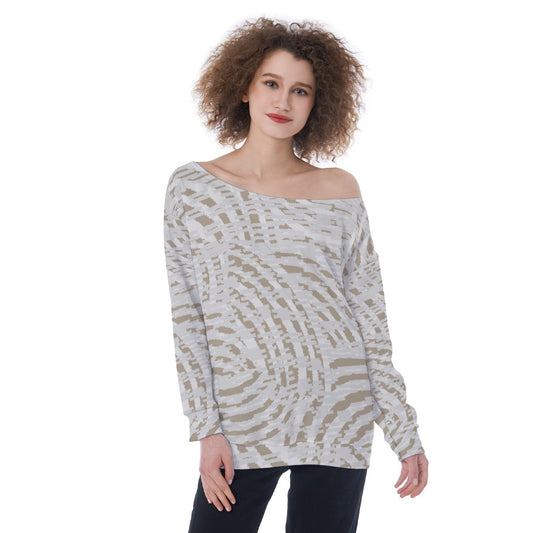 All-Over Print Oversized Women's Off-Shoulder Sweatshirt