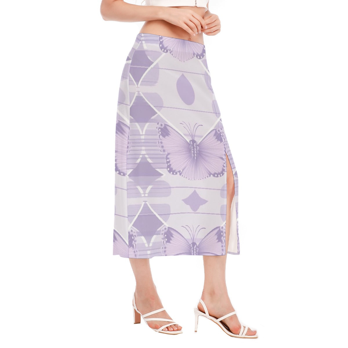 All-Over Print Women's High Slit Long Skirt