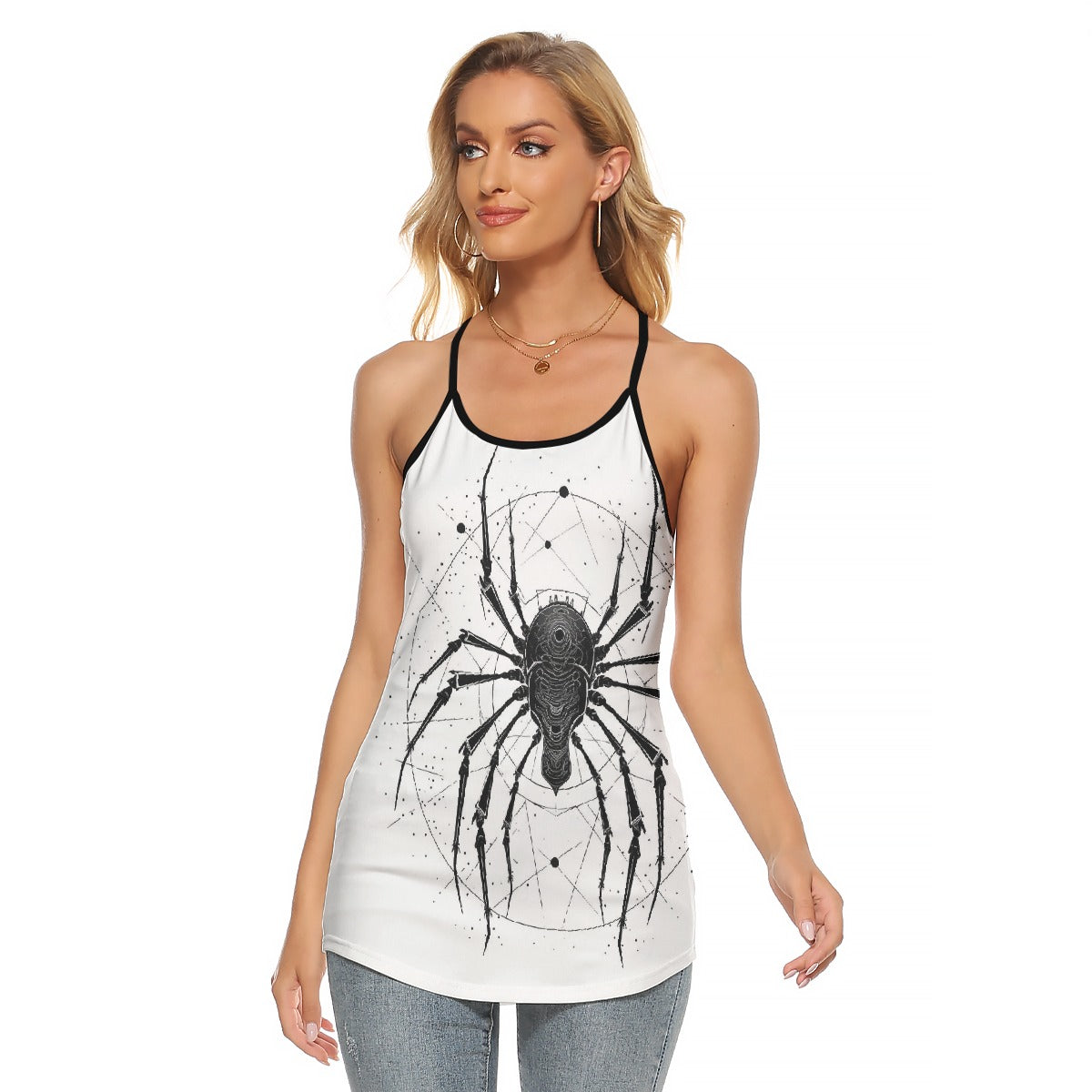 All-Over Print Women's Criss-Cross Open Back Tank Top